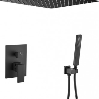 Kit de douche encastrable au plafond monocommande et noir mat