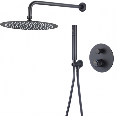 Douche encastrable au mur monocommande click clack noir mat