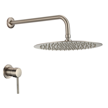 Douche encastrable ronde 1 voie acier brossé