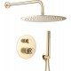 Douche encastrable au mur monocommande click clack doré brossé